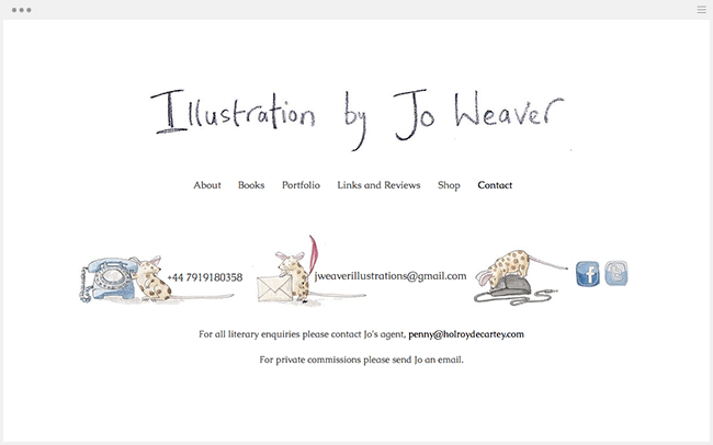 Jo WeaverイラストレーションのWixサイト Jo WeaverイラストレーションのWixサイ
