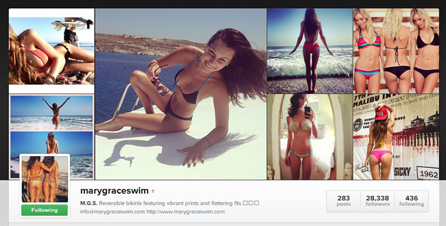 国内でも活用する企業が続々!Instagramをマスターするためのコツ Mary Grace SwimのInstagramページ